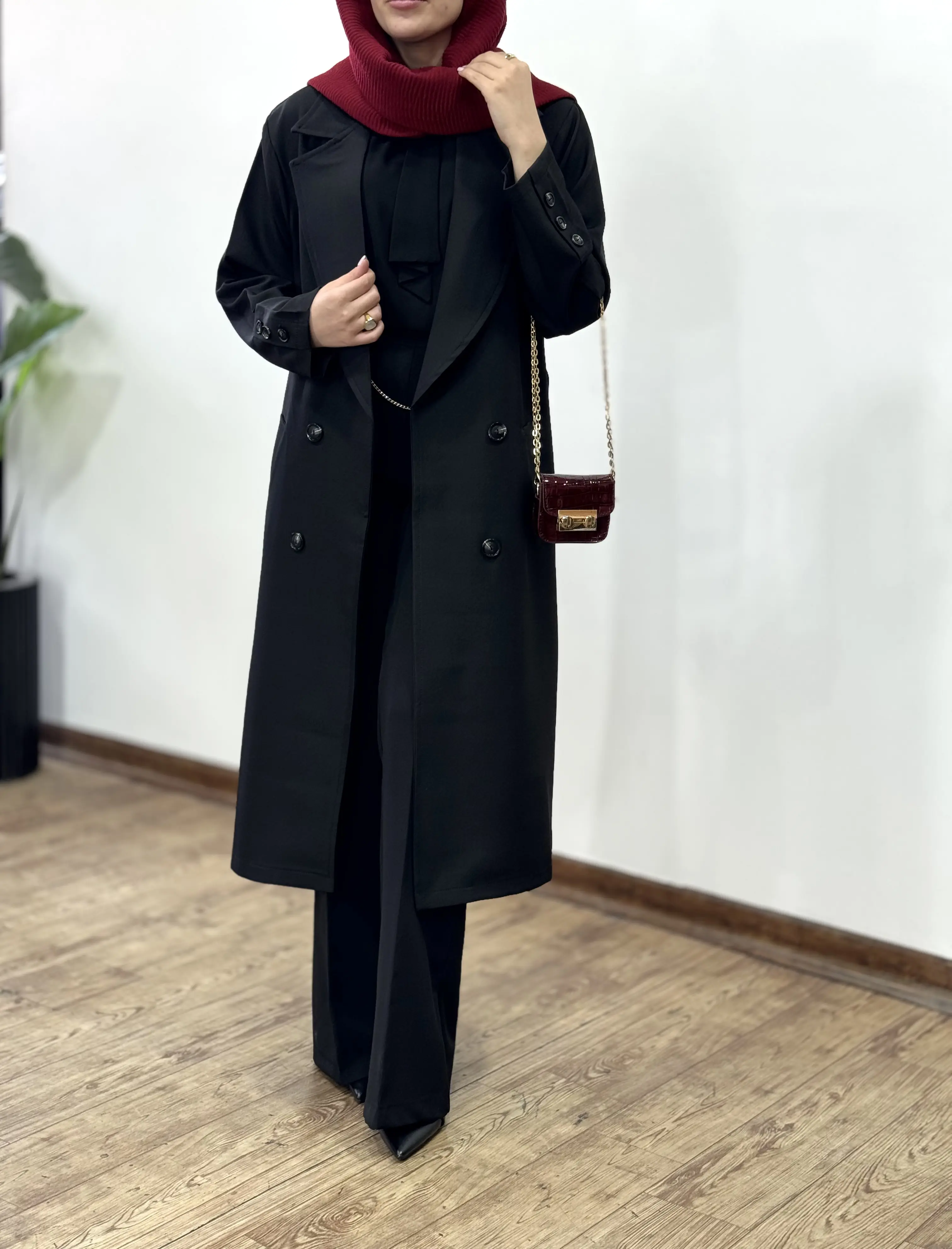 مانتو کتی بلند بزیاق با کمربند